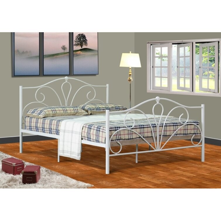 Wayfair white metal deals bed